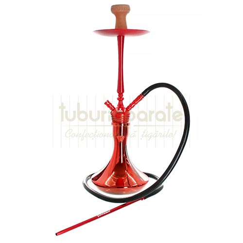 Narghilea rosie pentru fumat cu un furtun de vanzare Kaya Elox Amun Plug Red 67 CM